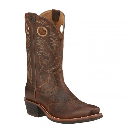 Ariat 10002227 - Men's - 12" Heritage Roughstock Square Soft Toe - Brown Oiled Rowdy