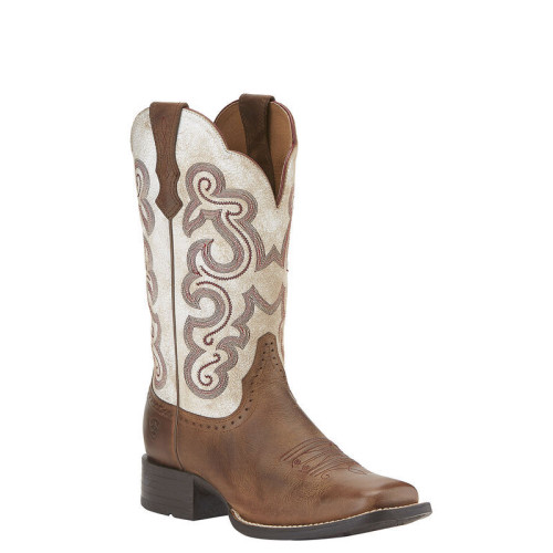 Ariat 10015318 - Women's - 11" Quickdraw Soft Toe - Sandstorm Distressed White