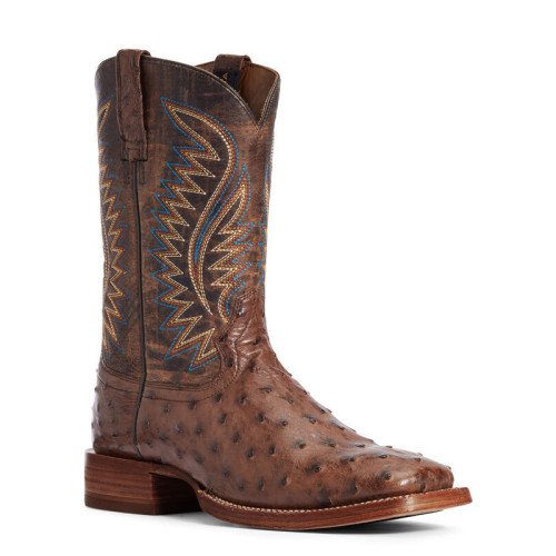 Ariat 10034051 - Men's - 11" Gallup Soft Toe- Mocha Full Quill Ostrich/Dusted