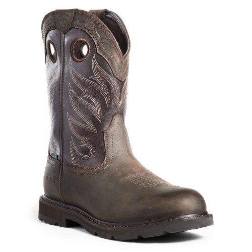 Ariat 10035965 - Men's - 11" Groundwork Waterproof EH Soft Toe - Dark Brown/Bitter