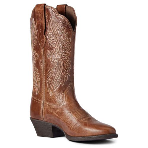 Ariat 10038432 - Women's - Heritage R Toe StretchFit Western Boot - Dark Tan