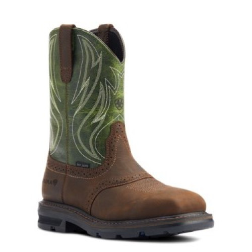 Ariat 10042541 - Men's - 10" Sierra EH Steel Toe - Dark Brown/Grass Green