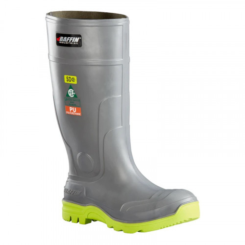 Baffin DURA-MP03CAF - Unisex - Brutus Waterproof ESD Steel Safety Toe & Plate - Charcoal/Floro Green
