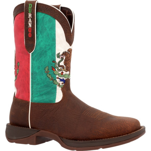 Durango DDB0430 - Men's - 11" Rebel Square Soft Toe - Sandy Brown/Mexico Flag