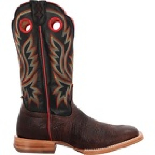 Durango DDB0466 - Men's - 13" PRCA Collection Shrunken Square Soft Toe - Chestnut and Black Eclipse