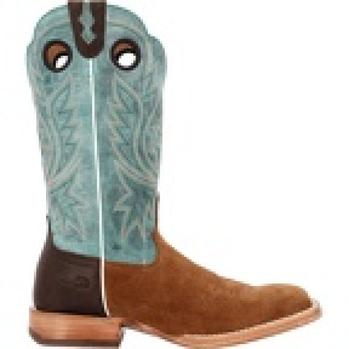 Durango DDB0467 - Men's - 13" PRCA Collection Roughout Cutter Soft Toe - Whiskey Tobacco And Aqua