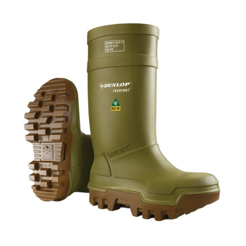 Dunlop E662843 - Men's - Purofort+ Thermo Full Safety Waterproof ESD Steel Toe - Green/Brown