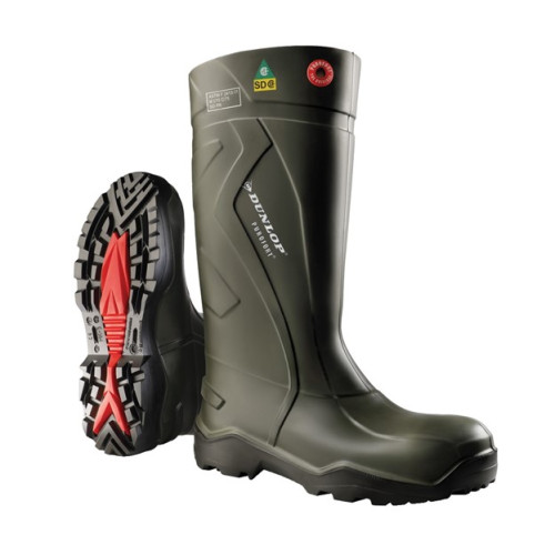 Dunlop E762943 - Men's - 16" Purofort+ Full Safety Knee Waterproof ESD Steel Toe - Dark Green
