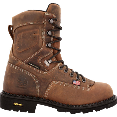 Georgia Boot GB00538 - Men's - 8" USA Logger Waterproof EH Soft Toe - Brown