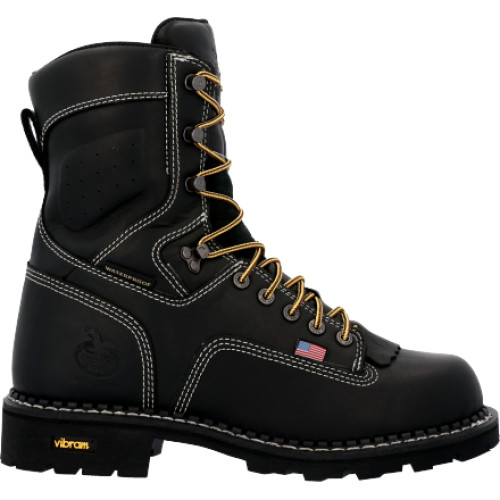 Georgia Boot GB00603 - Men's - 8" USA Logger Waterproof EH Soft Toe - Black