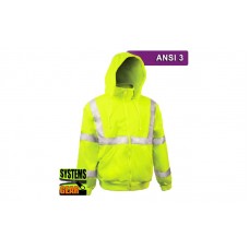 Reflective Hi Visibility Clothing - VEA-602 - Zip Hooded Sweatshirt - Lime