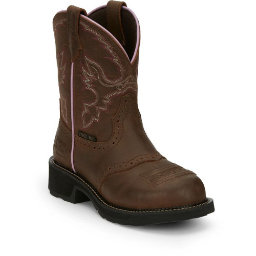 Justin GY9980 - Women's - 8" Wanette EH Steel Toe - Aged Bark