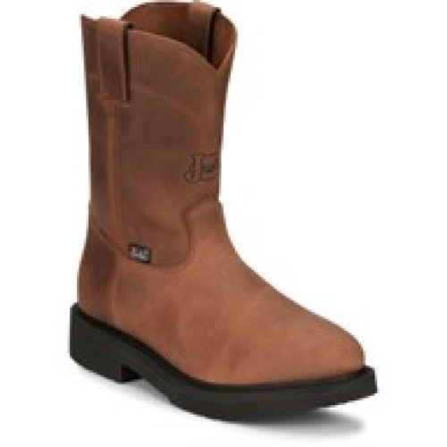 Justin OW6604 - Men's - 10" Round-Up Waterproof EH Soft Toe - Aged Bark Cowhide