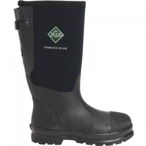 Muck MCXFSTL - Unisex- 16" Chore XF Wide Calf Puncture Resistant Waterproof EH Steel Toe - Black 
