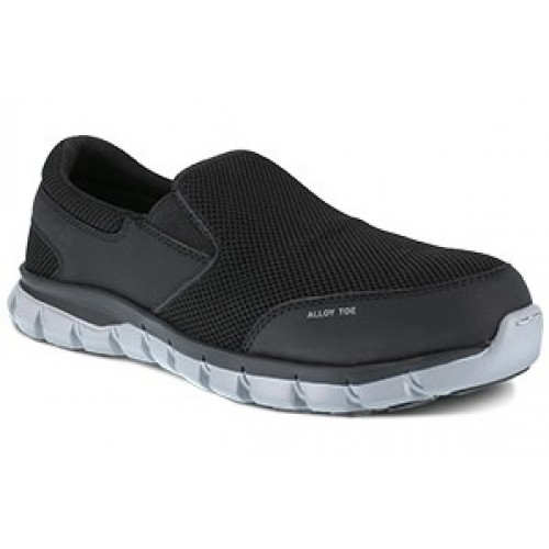 Reebok RB4037 - Men's - Sublite Cushion Work Athletic Slip-On EH Alloy Toe - Black