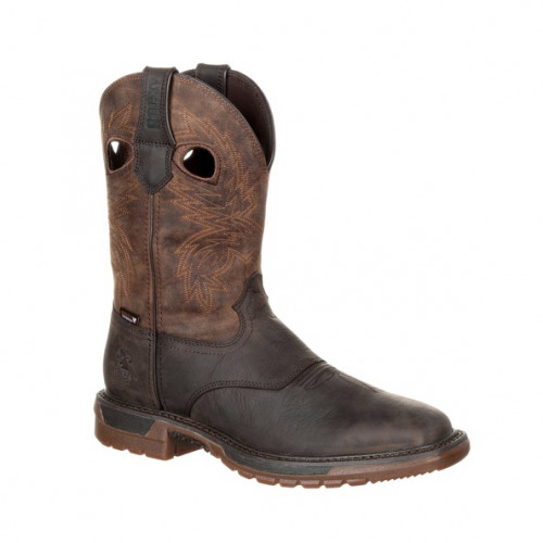 Rocky RKW0234 - Men's -11"  Original Ride FLX Waterproof Square Soft Toe - Dark Brown Crazy Horse