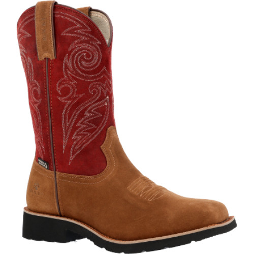 Rocky RKW0432 - Men's - 12" Monocrepe Waterproof EH Square Soft Toe- Cabernet
