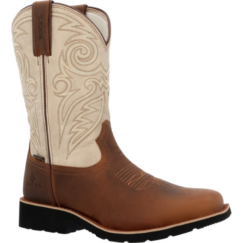 Rocky RKW0440 - Men's - 12" Monocrepe Waterproof EH Square Soft Toe- Brown/Bone