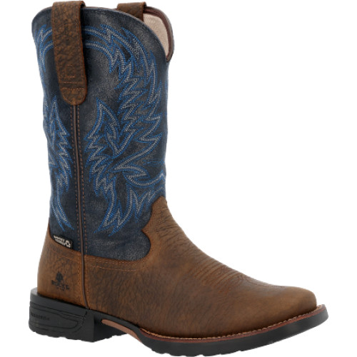 Rocky RKW0453 - Men's - 12" Bronco Waterproof Square Soft Toe - Brown/Blue