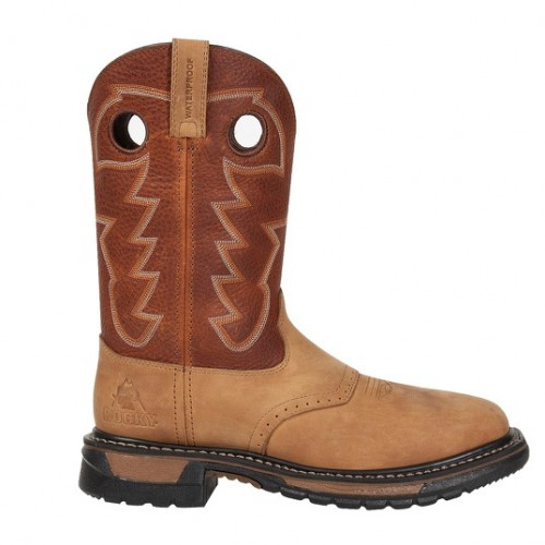 Rocky RKYW041 - Men's - 11" Original Ride Waterproof EH Square Steel Toe - Crazy Horse and Bridle Brown 