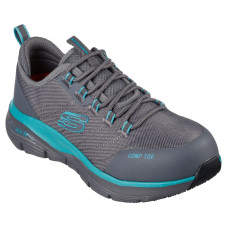 Skechers 108075GYAQ - Women's - Ebinal EH Composite Toe - Grey/Aqua