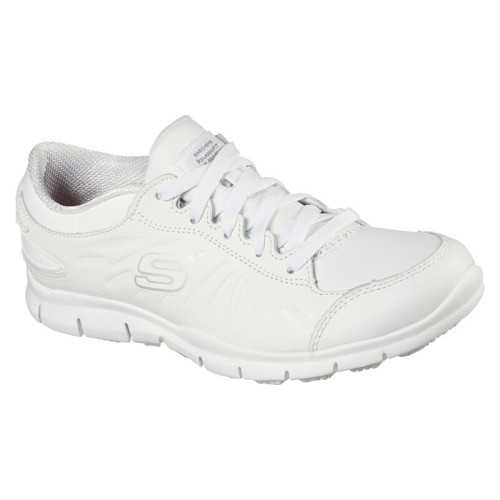 Skechers 76564wht - Women's - Eldred Dewey EH Soft Toe - White Leather 