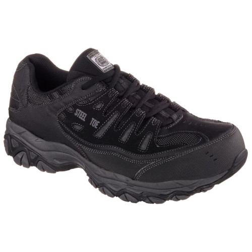 Skechers 77055bkcc - Men's - Relaxed Fit Cankton EH Steel Toe - Black/Charcoal 