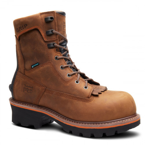 Timberland PRO A267H - Men's - 8" Evergreen EH Waterproof Composite Toe - Brown Full-Grain Leather