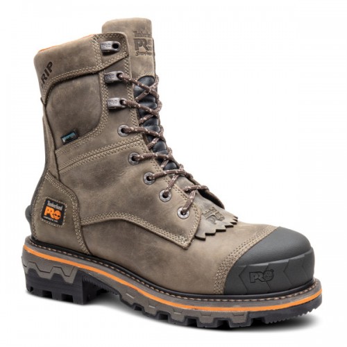 Timberland PRO A29G9 - Men's - Boondock -  8" Logger Boot EH Waterproof  Composite Toe - Turkish Coffee Full Grain Leather