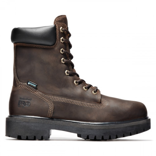 Timberland PRO 38022 - Men's - 8" Direct Attach EH Waterproof Insulated Soft Toe Boot - Brown Oiled Full-Grain Leather