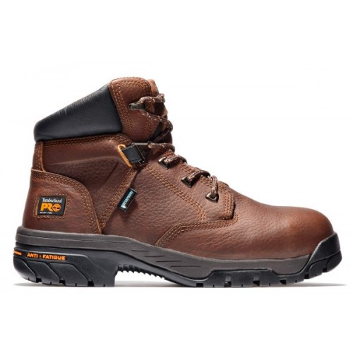 Timberland PRO 85594 - Men's - 6" Helix EH Waterproof Alloy Toe Boot - Brown Full Grain Leather