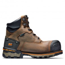 Timberland PRO 92615 - Men's - 6" Boondock EH Waterproof Composite Toe - Brown Oiled Distressed Leather