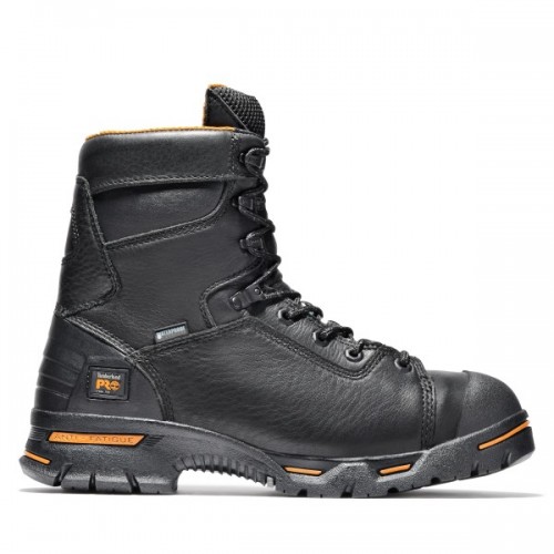Timberland PRO 95567 - Men's - 8" Endurance EH Waterproof Insulated Steel Toe - Black Full-Grain Leather