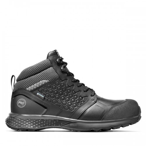 Timberland PRO A1ZC9 - Men's - Reaxion Hiker EH Waterproof Composite Toe - Black Full Grain with Grey
