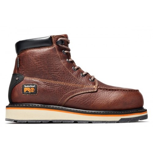 Timberland PRO A1ZVF - Men's - 6" Gridworks EH Waterproof Alloy Toe - Brown Full-Grain Leather