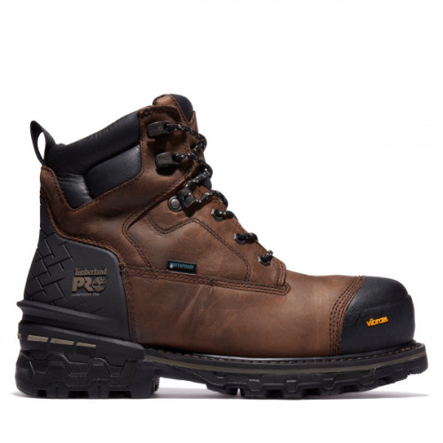 Timberland PRO A43GY - Men's - 6" Boondock EH Insulated Waterproof Composite Toe - Brown Full-Grain Leather