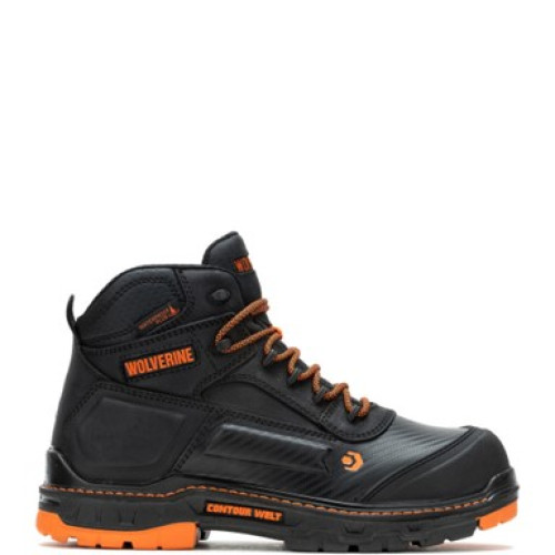 Wolverine W241180 - Men's - 6" Overpass Waterproof EH Carbonmax Composite Toe - Black/Orange